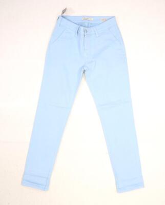 Mavi Selina Mid Rise Chino Denim Sky Blue Jeans Stretch Straight Leg Womens 27