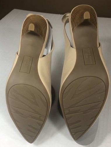 Anne Klein Women iflex Sling Back Size 7.5M Leather Akivette Natural - Picture 5 of 7