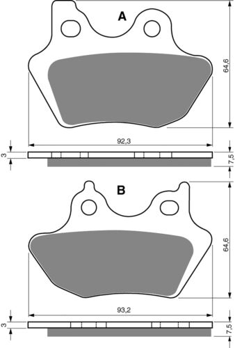 Brake Disc Pads Rear R/H Goldfren for 2003 H/Davidson FLHR 1450 Road King - Picture 1 of 2