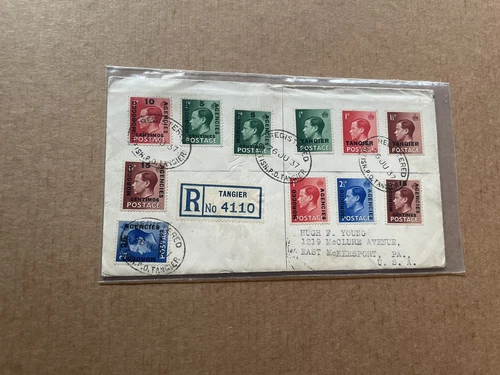 Great Britain/Office in Tangier 1937 Reg Cover +11-Stamp KEVIII Franking +Neat