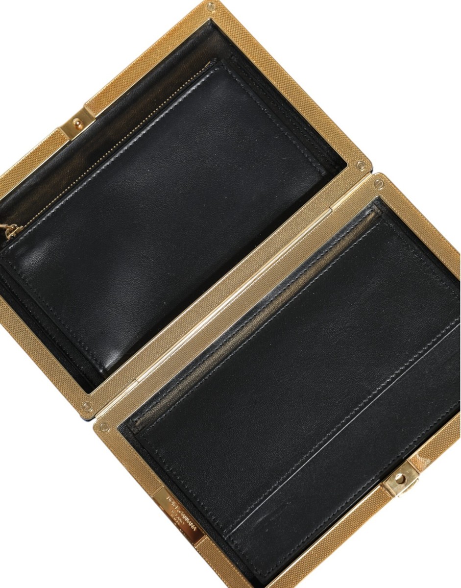 【VIP価格】DOLCE & GABBANA Blue Velvet Gold Clutch DOLCE & GABBANA Bag Blue Velvet Gold Frame Clutch Evening