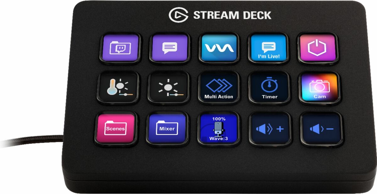 Elgato - Stream Deck MK.2 Full-size Wired USB Keypad with 15 Customizable  LCD