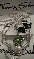 Thomas Sabo Kugel Kette 80 & Frosch Perle Charm Anhänger Rarität Neu