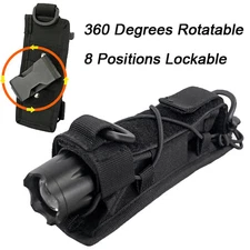 Flashlight Pouch Rotatable Flashlight Holder Belt Clip with 360 Degree Reel Clip