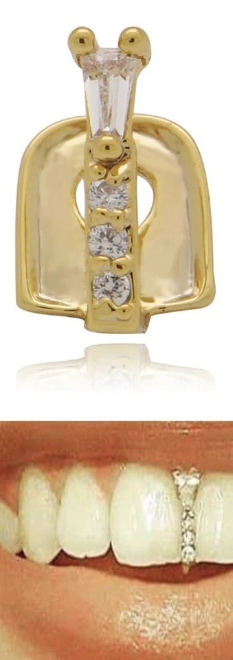 Dientes ortopédicos en forma de corazón circonita cúbica hombres/mujeres hip hop dientes brillantes Foto 2 de 4