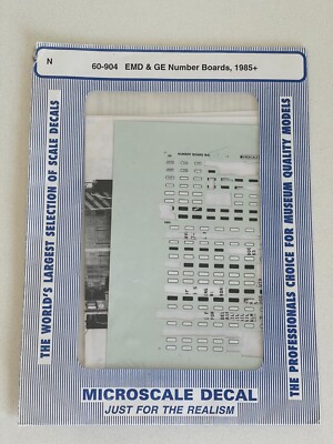 N Scale Microscale Decals - 60-904 EMD & GE Number Boards, 1985+ | eBay