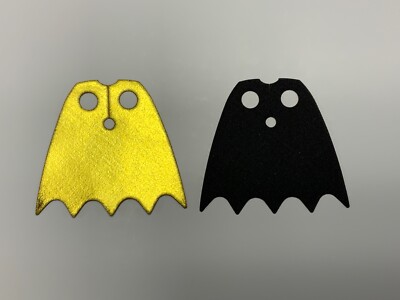 LEGO NEW Batman Cloth Cape Starched Scalloped Black / Metallic