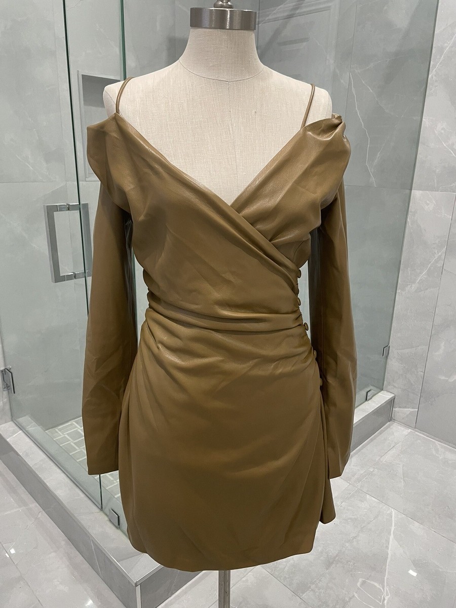 nanushka faux leather dress Long Beaded Prom Dress with Tiered Skirt main image 0