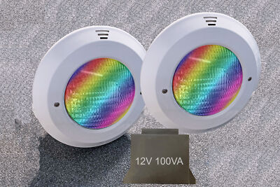 Pool Swimmingpool RGB LED Unterwasser Scheinwerfer 2x PAR56 12V 20W inkl. Trafo