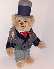 Cooperstown Bears WC Fields Teddy 16" Jointed LE 118/888 Suit Rose Top Hat COA