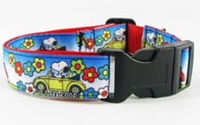 Cartoon car dog collar handmade adjustable buckle collar 1" wide or leash