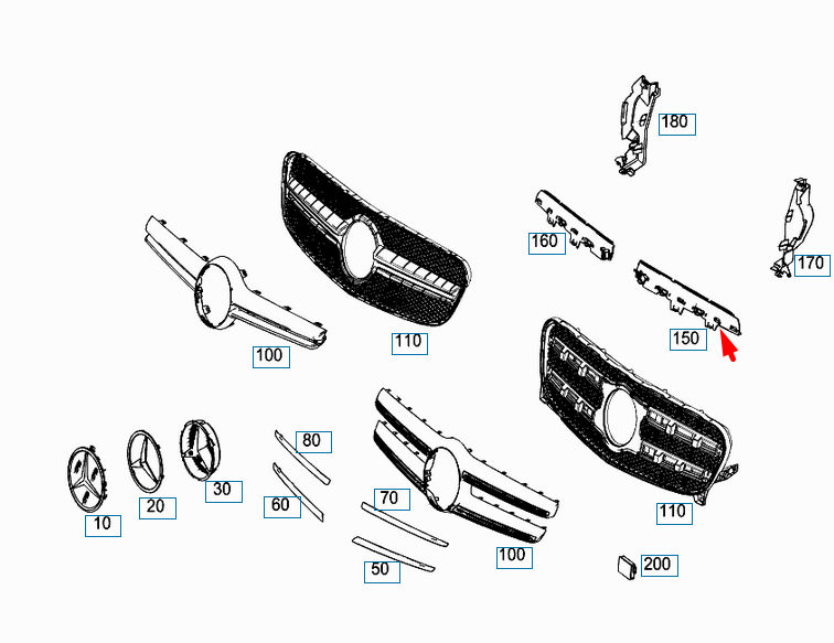 MERCEDES-BENZ GLA-KLASSE X156 Kühlergrill links Luftführung A1568880738
