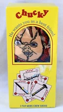 Bioworld - Universal Studios - CHUCKY - 3 Pair MENS CREW SOCKS - NIB
