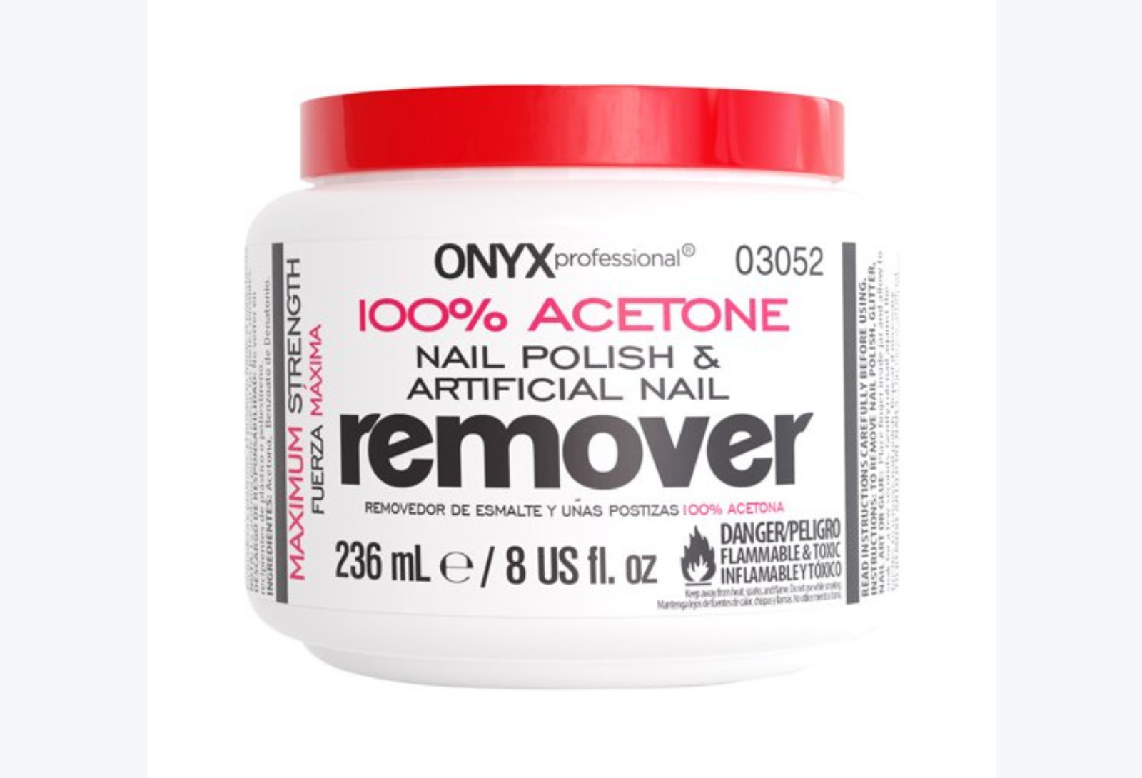 ONYX 100% Acetone Nail Polish Remover, 8 oz