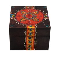 World Menagerie Festive Blossom Handpainted Wood Decorative Box on sale World Menagerie Festive Blossom Handpainted Wood Decorative Box on sale