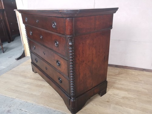 CASSETTONE IN NOCE LUIGI FILIPPO INTEGRO E ORIGINALE DI EPOCA 800' - Foto 11 di 13
