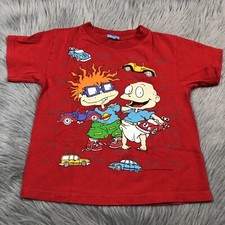 Vintage 1997 Nickelodeon Rugrats Tommy Chuckie Red Childrens T Shirt