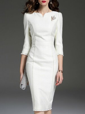 BRAND NEW W TAG!!! ELEGANT CLASSY CHIC WHITE TWEED DRESS!! SZ M, BUST  39.4!! | eBay
