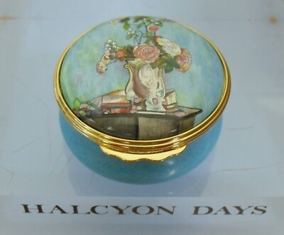 Ltd Ed Halcyon Days ''Blumenstrauß'' - Camille Pissarro Emaille Box - 1 7/8''