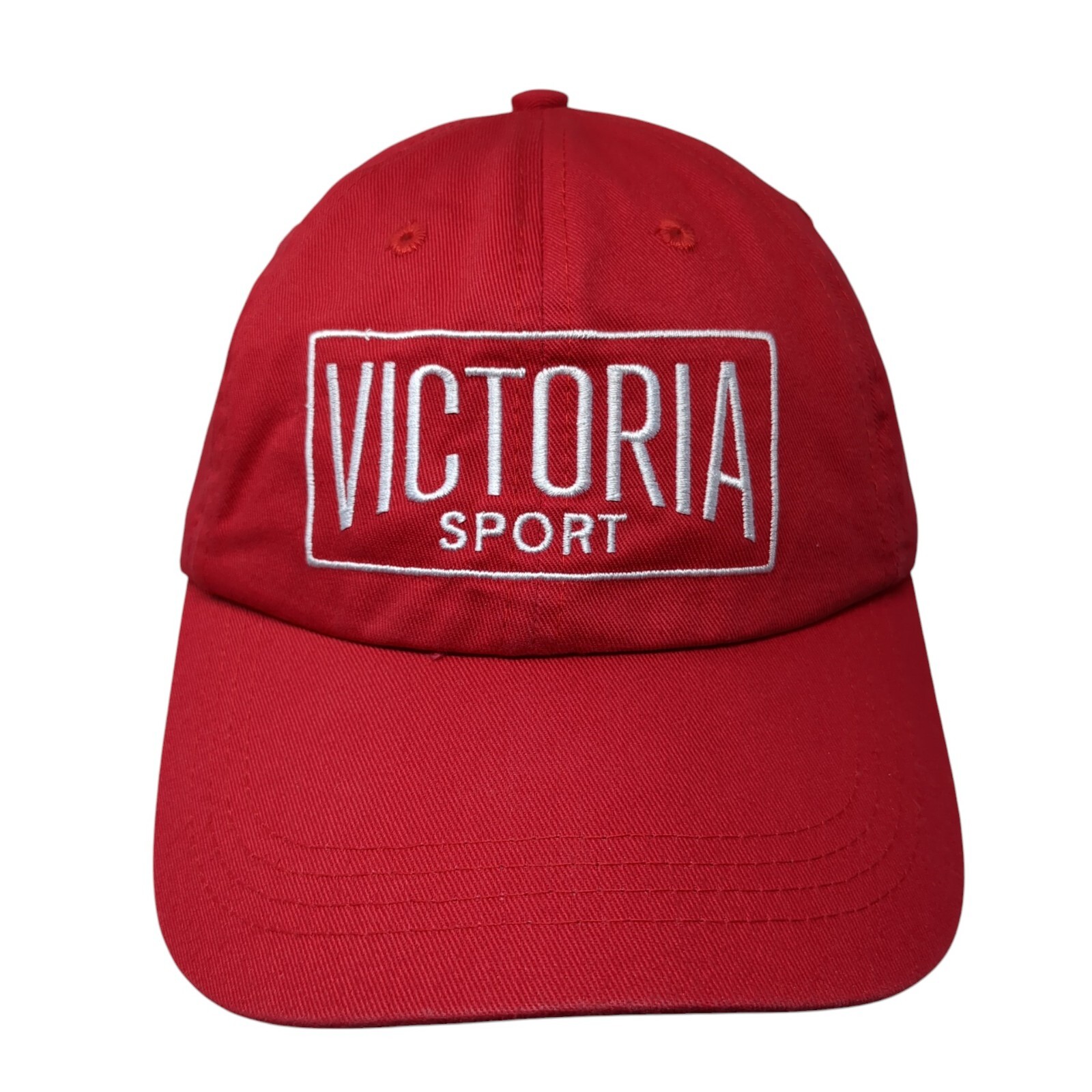 Victoria Sport Slideback Hat Red One Size Embroidered Solid 6 Panel
