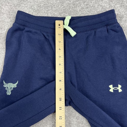 Under Armour Project Rock Youth Large Sweatpants Joggers Blue Fleece Lined NWT - Picture 12 of 15