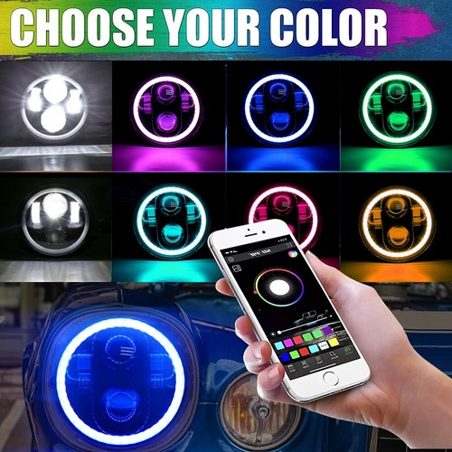 4 faros LED redondos de 5,75" Hi-Lo DRL RGB Bluetooth para Ford LTD RANCHERO GT - Imagen 5 de 12