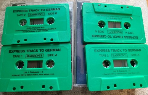 Express Track to German: 4 Cassettes Barron's - Picture 3 of 4