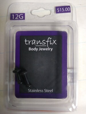 Transfix- 12G- Black Tunnel- Body Jewelry- New