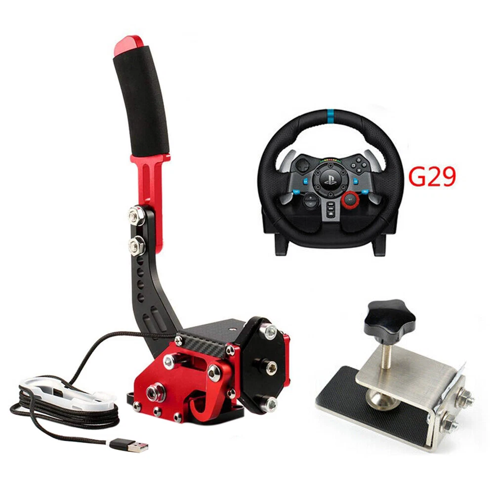 Red USB PC Handbrake Sim Racing Games Logitech G27 G29 T500 T300 eBay