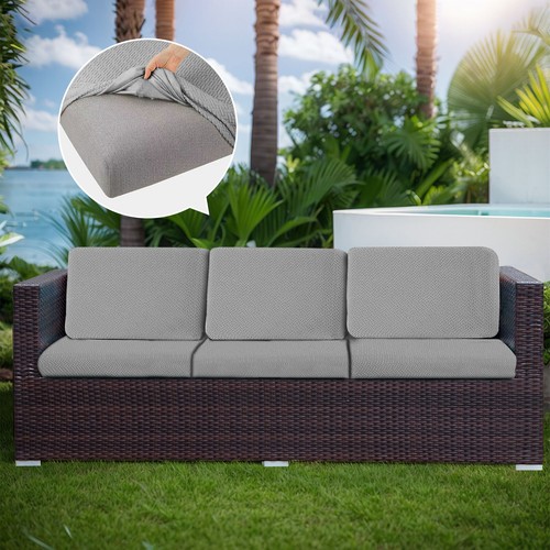 Funda de cojín elástica para sofá de patio 2/6/8 piezas funda de cojín para exterior funda de asiento de silla - Imagen 17 de 110