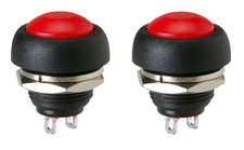 2-Pack Momentary N.O. Raised Push Button Switch Red 3A 125V, 1A  250 VAC