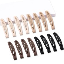 Cptots 16 PCS Snap Hair Clips 1 Count Pack of 16 , Matte Black Brown Beige