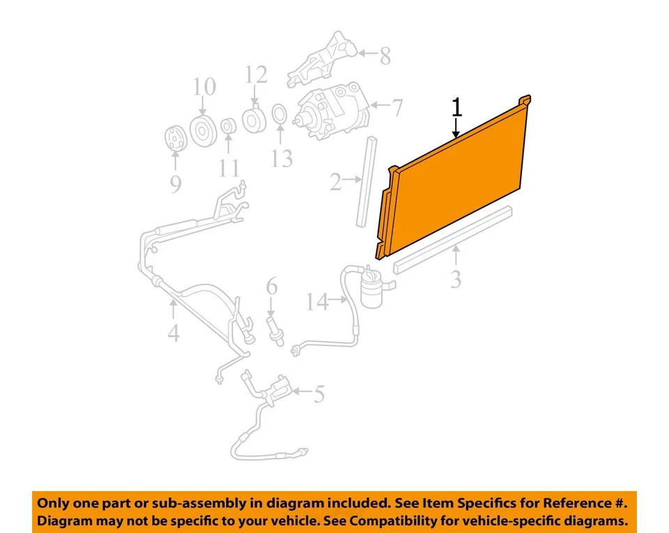 Condensador de CA compatible con 05-07 QUINIENTOS 4351594 Foto 2 de 3