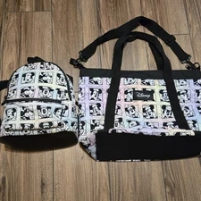 Disney BioWorld Bundle (2 Bags) Large Tote Bag - Travel Small Backpack