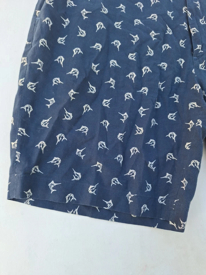 Ralph Lauren Polo Chino Pantalones Cortos Marlin 40 Azul Vela Pez Calce Clásico Preppy Foto 3 de 4