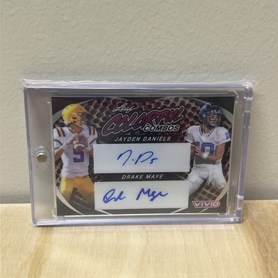 2024 Leaf Vivid Jayden Daniels Drake Maye Colorful Combos Duos Auto Black #/5