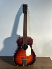 Vintage 1960s Barclay Parlor Acoustic Guitar Red Burst Made in USA w/ Gig Bag