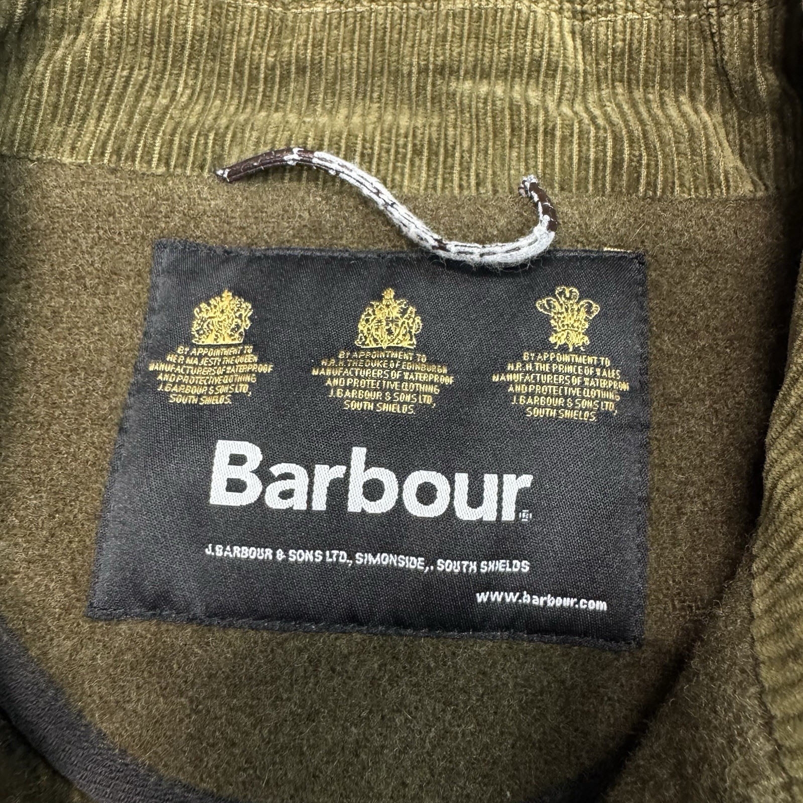 Barbour Galloway Wool Jacket Large Olive Green Mens Overcoat Button Vintage Rare image 8