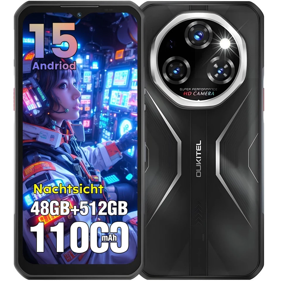 Smartphone OUKITEL WP55 Pro 5G Exterior Práctico Android 15 48GB+512GB 11000mAh/33W