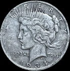 1934-D $1 Peace Dollar Raw Crusty Lady Better Date Old U.S. 90% Silver Type Coin