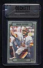 BAS 1990 Action Packed Mark Rypien #278 Seal of Authenticity Auto 3c7