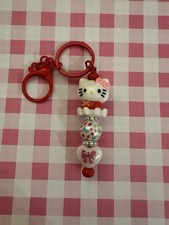 Hello Kitty Precious Adorable Red Keychain Handmade With Quality Beads