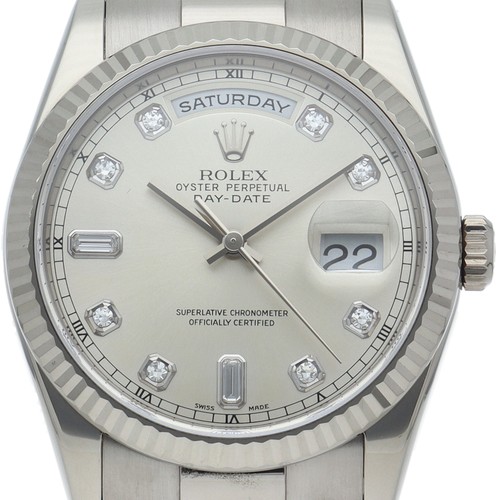 ROLEX Day Date 36 Watch 10P Diamond 118239A(Y） K18WG mensWatch...