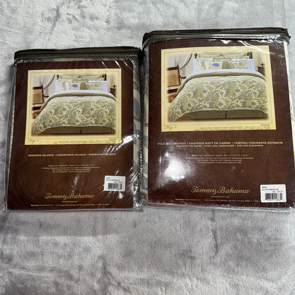 Tommy Bahama Home window Valances 5 Piece Bimini 326TB New - Image 3 of 4