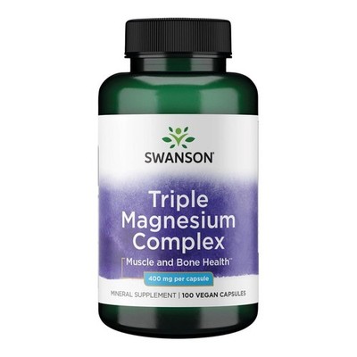 Swanson Triple Magnesium Complex - 100 Capsules, 400mg 100 Count (Pack of 1)