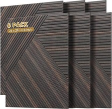 6 PACK Acoustic Panels for Wall Ceiling 2'x2'x0.4", Self-Adhesive 3D UV Print
