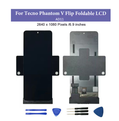 Foldable For Tecno Phantom V Flip AD11 Big LCD Display Touch Screen Digitizer