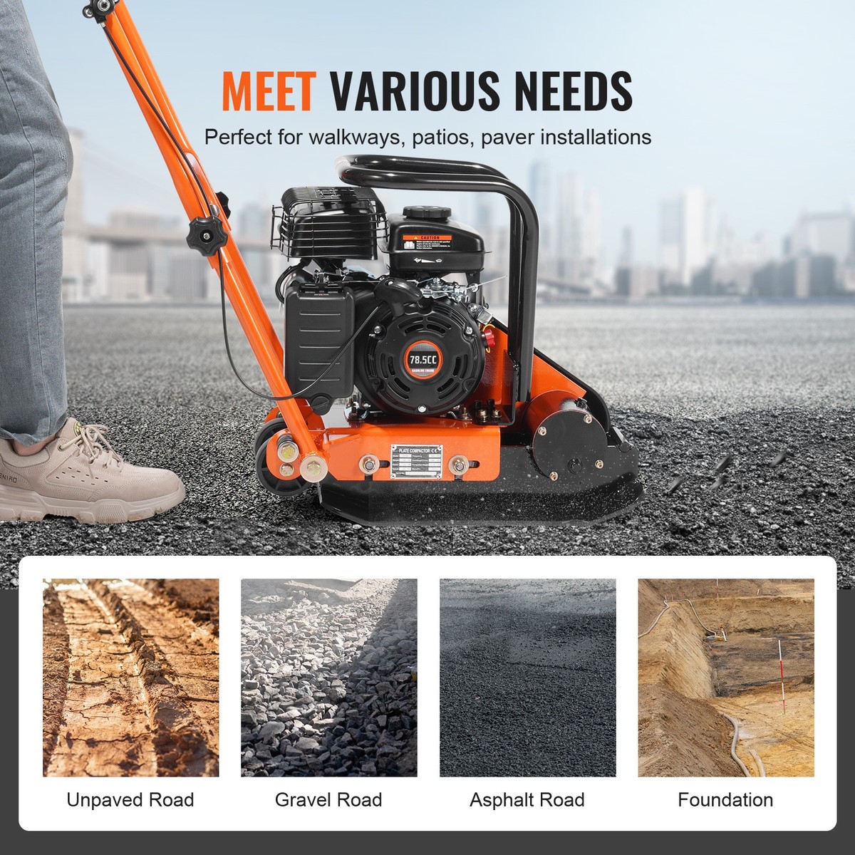 VEVOR VV-YSJ785CC 221sq.in 2.8 HP Plate Compactor