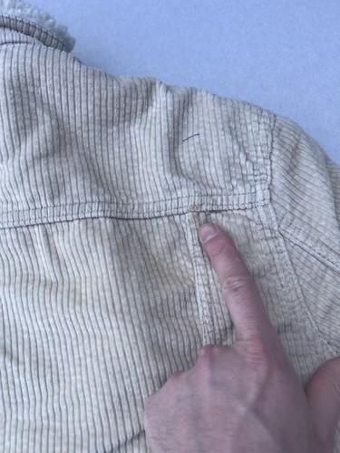 Levi’s Premium Corduroy Sherpa Lined Beige Cream Trucker Jacket - Medium - Picture 20 of 24
