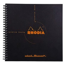 Rhodia Reverse Book Dot Book - Dot Grid 80 sheets - 8 1/4 x 8 1/4 - Black Cove